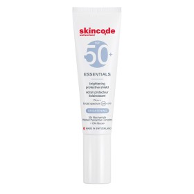 Skincode Essentials Brightening Protective Shield  Λεπτόρρευστη Αντηλιακή Κρέμα Προσώπου Πολύ Υψηλής Προστασίας Κατά των Καφέ Κηλίδων & του Αποχρωματισμού SPF50+, 30ml