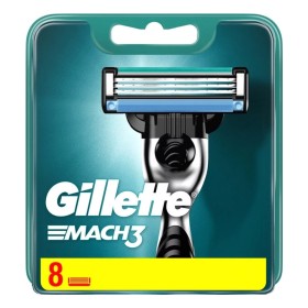 Gillette Mach 3 Ανταλλακτικές Κεφαλές με 3 Λεπίδες και Λιπαντική Ταινία, 8τμχ