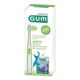 Gum Promo Sonic Daily Soft 4100 Ηλεκτρική Οδοντόβουρτσα  & Μεσοδόντια Easy Flossers, 30τμχ