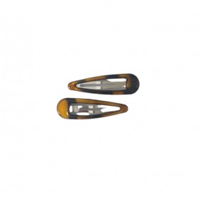 Ro-Ro Accessories Κλικ Kλακ Mαλλιών καφέ epoxy 5cm σετ, 2 τμχ
