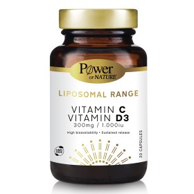 Power Of Nature Liposomal Range Vitamin C 300mg & Vitamin D3 1000iu 30 κάψουλες