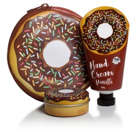 Pokhara Donut Set με Τσαντάκι, Lip Balm Βανίλια και Κρέμα Χεριών Βανίλια, 1σετ