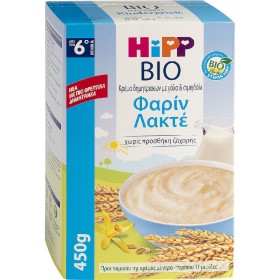 Hipp Βρεφική Κρέμα Bio Φαρίν Λακτέ Δημητριακά με Γάλα & Σιμιγδάλι 6m+, 450gr