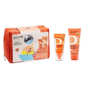 Panthenol Extra Promo Sunproof Essentials με Sun Care Αντηλιακή Κρέμα-Gel Προσώπου με Χρώμα SPF30 50ml & Sun Care Αντηλιακό Γαλάκτωμα Προσώπου & Σώματος SPF30 100ml + Δώρο Πορτοκαλί Νεσεσέρ