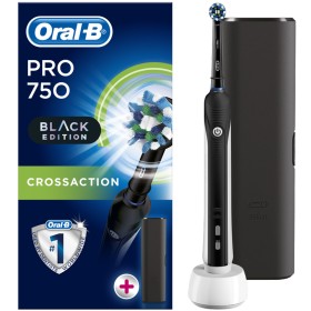 Oral-B Pro 750 3D CrossAction Black Edition Ηλεκτρική Οδοντόβουρτσα & Δώρο Θήκη Ταξιδιού, 1τμχ