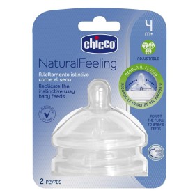 Chicco Θηλή Σιλικόνης Natural Feeling Ρυθμιζόμενη Ροή 4m+, 2τμχ