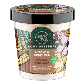 Natura Siberica Organic Shop Body Desserts Αναζωογονητικό Απολεπιστικό Σώματος Αμύγδαλο & Μέλι Γάλα, 450 ml