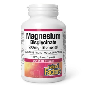Natural Factors Magnesium Bisglycinate 200 mg, 120 φυτ.κάψουλες