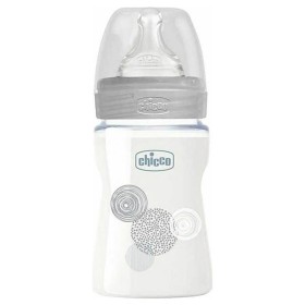 Chicco Mπιμπερό Γυάλινο με Θηλή Σιλικόνης Well Being 150ml 0m+, Γκρι Κύκλοι