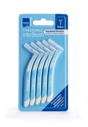 Intermed Ergonomic Interbrush Μεσοδόντια Βουρτσάκια Γαλάζια 0.6mm Μέγεθος 3, 5τμχ