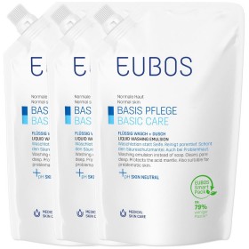 Eubos Promo Basic Care Refill Blue Βασική Φροντίδα Υγρό Καθαρισμού, 400ml ( 2+1 Δώρο)