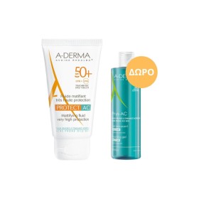 A-Derma PROMO PACK Protect Mattifying Fluid AC SPF50+ 40ml & ΔΩΡΟ Phys-AC Purifying Foaming Gel 100ml.