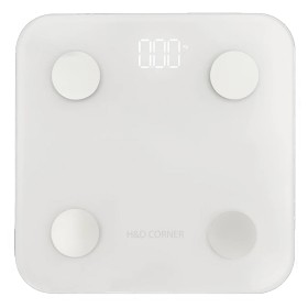 Karabinis H&D Corner Body Scale Advanced Ζυγαριά για Μέτρηση Σωματικού Λίπους με Γυαλί Λευκό, 1τμχ