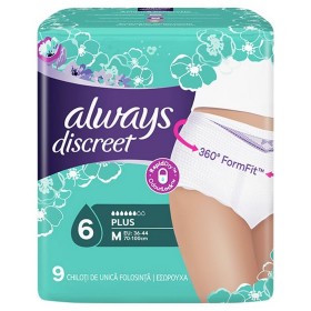 Always Discreet Plus Medium Εσώρουχο Μιας Χρήσης για Ακράτεια, 9τμχ