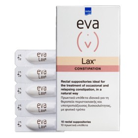 Intermed Eva Intima Lax Πρωκτικά Υπόθετα για Άμεση Ανακούφιση της Δυσκοιλιότητας, 10 Υπόθετα