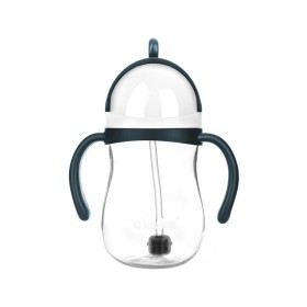 Akuku Blue/Grey A0166 Ποτηράκι Εκπαιδευτικό Με Καλαμάκι 9m+, 280ml