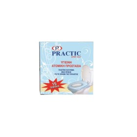 PRACTIC Πλαστικό Κάλυμμα μιας χρήσης για τη λεκάνη της τουαλέτας 15 τεμάχια