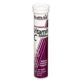 Health Aid Vitamin C 1000mg Αναβράζουσα Βιταμίνη C με Γεύση Φραγκοστάφυλο, 20 eff.tabs