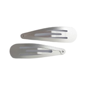  Ro Accessories Κλικ Κλακ Μαλλιών Ασημένια 5cm, 2τμχ