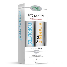 Power Health Hydrolytes Με Stevia, 20 Αναβράζοντα Δισκία & Δώρο Βιταμίνη C 500mg, 20 Αναβράζοντα Δισκία