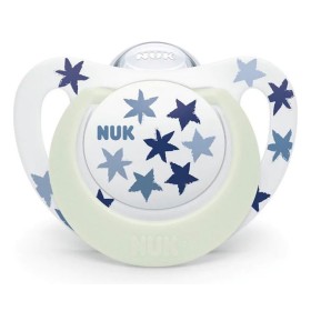 Nuk Star Night Πιπίλα Νυκτός Σιλικόνης με Θήκη Blue Star 6-18m, 1τμχ