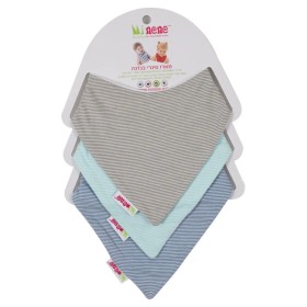 Minene Bandana Bibs Σετ Σαλιάρες Μπαντάνες Ριγέ, 3τμχ