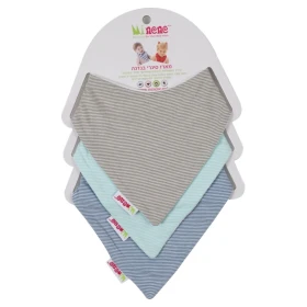 Minene Bandana Bibs Σετ Σαλιάρες Μπαντάνες Ριγέ, 3τμχ