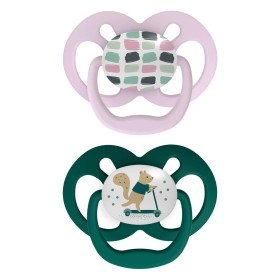 Dr. Browns Advantage Soother Πιπίλες Σιλικόνης Μωβ-Πράσινο για 6-18m, 2τμχ