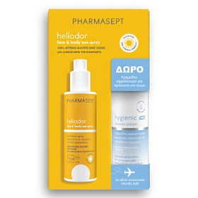 Pharmasept Promo Face & Body Spray Sun Cream Αντηλιακό Spray για Πρόσωπο & Σώμα SPF50 165ml & Δώρο Hygienic Shower Cream Κρεμώδες Αφρόλουτρο 100ml, 1σετ