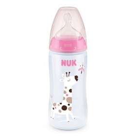 Nuk First Choice Plus Μπιμπερό Σιλικόνης με Δείκτη Ελέγχου Θερμοκρασίας Μπλε Κροκόδειλος 6-18m, 300ml