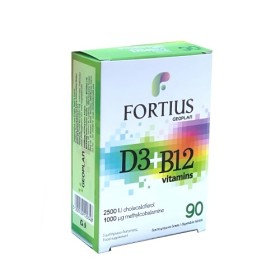 Geoplan Fortius D3 2500iu + B12 1000mg Συμπλήρωμα Διατροφής με Βιταμίνες D3 & B12, 90 ταμπλέτες