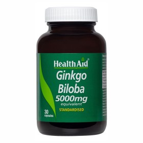 Health Aid Gingko Biloba 5000mg Συμπλήρωμα Διατροφής για Καλύτερη Μνήμη, 30caps