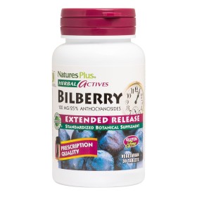 Natures Plus Herbal Actives Bilberry Extended Release 100mg Πλούσια Πηγή Αντιοξειδωτικών, 30tabs