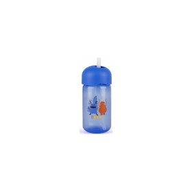 Suavinex Παγουρι με καλαμάκι Σιλικονης Booo! 340ml Μπλε