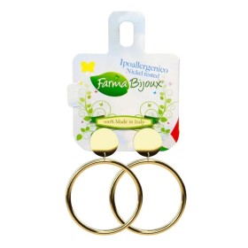 Farma Bijoux Υποαλλεργικά Σκουλαρίκια Χρυσοί Κρίκοι με Στρόγγυλη Βάση 30m, 1 ζευγάρι