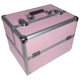Ro-Ro Accessories Επαγγελματικό Βαλιτσάκι Καλλυντικών Ροζ με Strass, 1τμχ