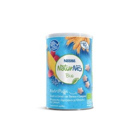 Nestle NaturnesBio Nutripuffs Μπουκίτσες Δημητριακών με Μπανάνα & Σμέουρο, 35gr