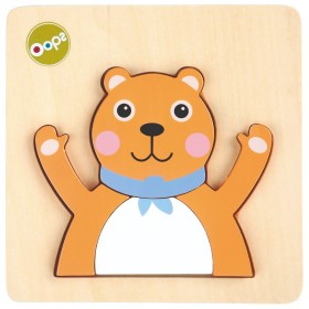 Oops Build & Match 3D Puzzle Bear Ξύλινο Παιδικό Παιχνίδι Παζλ, 1τμχ