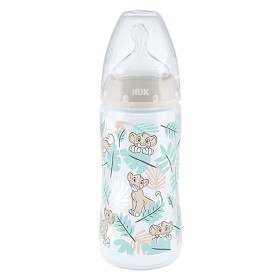 Nuk First Choice+ Disney Baby The Lion King Πλαστικό Μπιμπερό Σιλικόνης με Δείκτη Ελέγχου Θερμοκρασίας 6-18m, 300ml