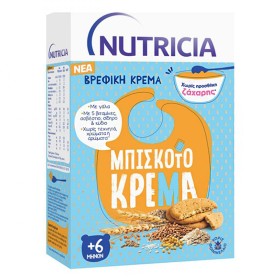 Nutricia Βρεφική Κρέμα Μπισκοτόκρεμα από τον 6ο μήνα Χωρίς Ζάχαρη, 250gr