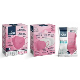 Musk Meltblown Protective Mask FFP2 NR Προστατευτική Μάσκα μιας Χρήσης 10 Τμχ,Ροζ