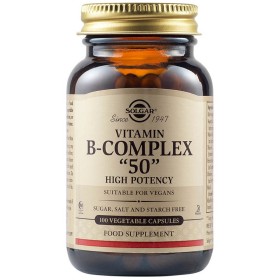 Solgar Vitamin B-Complex 50 Σύμπλεγμα Βιταμινών Β για την Καλή Υγεία του Νευρικού & Ανοσοποιητικού Συστήματος, 100veg.caps