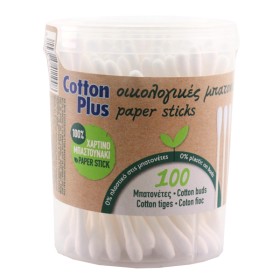 COTTON PLUS ΩΤΟΚΑΘΑΡΙΣΤΕΣ 100τεμ. - (FLAT BAZAKI) (PAPER STICK)