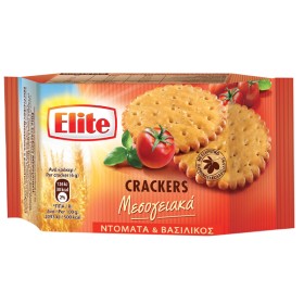 ELITE CRACKERS ΜΕΣΟΓ/ΚΑ 105gr. - (ΝΤΟΜΑΤΑ & ΒΑΣΙΛΙΚΟΣ)