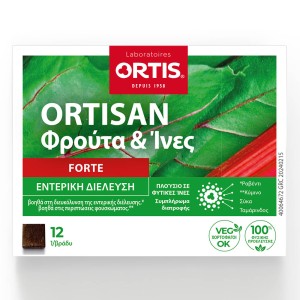 Ortis Ortisan Forte Φρούτα & Ίνες Εντερική Διέλευση, 12 κύβοι