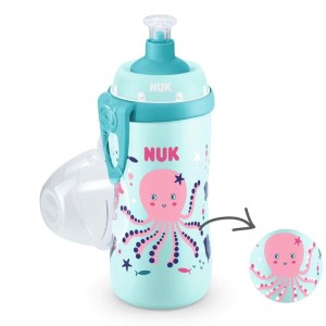 Nuk Junior Cup Chameleon Παγουράκι που Αλλάζει Χρώμα με Καπάκι Push-Pull 18m+ Ροζ Χταπόδι, 300ml