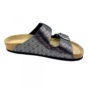 Comfort Way Ανατομικές Δερμάτινες Παντόφλες Lux Μαύρες κωδ.113, 1ζευγάρι