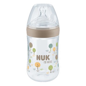 Nuk for Nature Μπιμπερό PP με Δείκτη Ελέγχου Θερμοκρασίας & Θηλή Σιλικόνης Medium 6-18m Μπεζ, 260ml