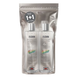 Isdin 1+1 Δώρο Micellar Solution 4 in 1 Promo  Προϊόν Καθαρισμού σε Μορφή Νερού, 2x400ml