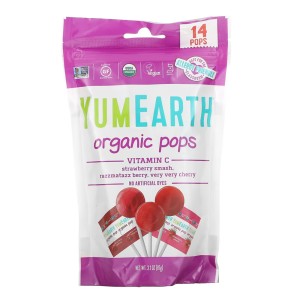 YumEarth Βιολογικά Γλειφιτζούρια Φρούτων με Βιταμίνη C με Γεύση Φρούτα, 85gr